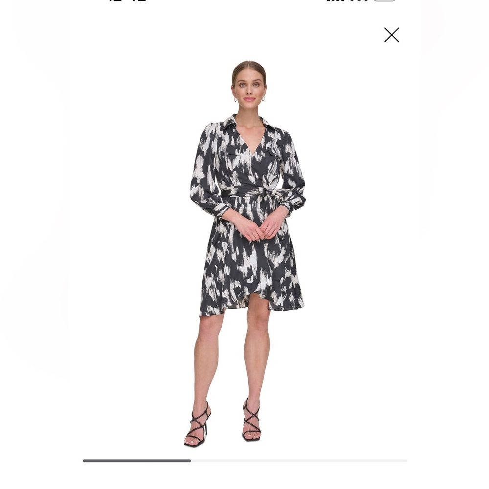 DKNY Monochrome Long Sleeve Dress